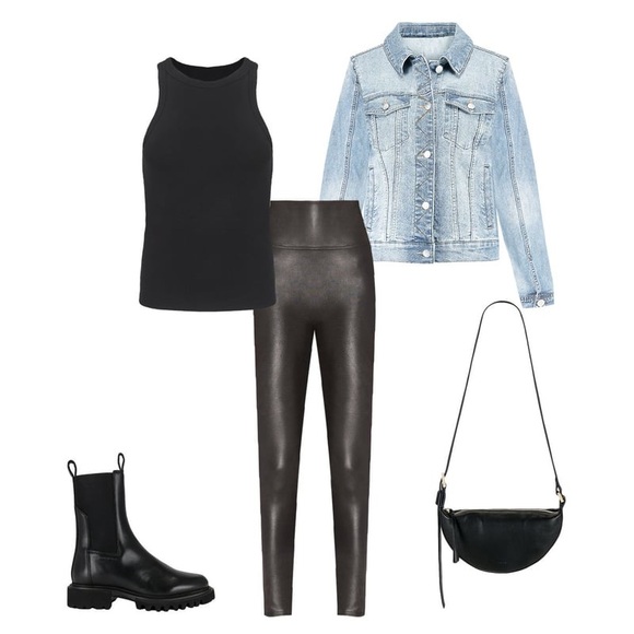 SPANX Faux Leather Leggings in Black, Medium - Picture 11 of 13